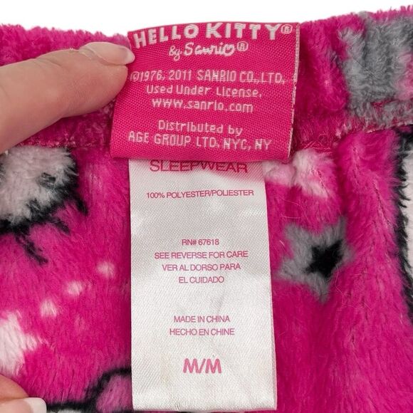 Hello Kitty Shooting Stars Plush Pajama Lounge Pants Sanrio 2011 Sz. M - Picture 6 of 10